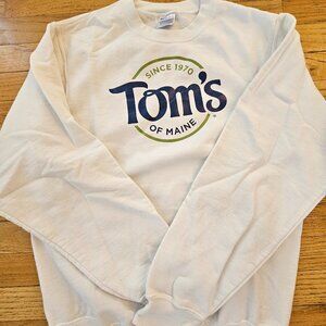 Tom’s of Maine Employee Exclusive Sweatshirt White Crewneck Logo Small Rare